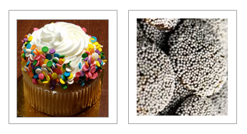 Cupcake and nonpareils candy