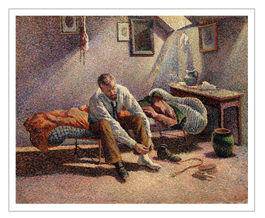 Morning, Interior, by Maximilien Luce, Neo-impressionism