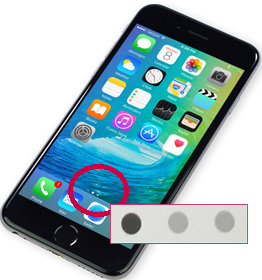 Focus on the navigation option at the base of the phone